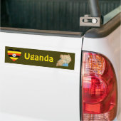 Uganda Flag Heart + Map Bumpersticker (Op Truck)
