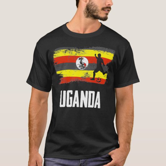 Uganda Flag Jersey Ugandan Soccer Team Ugandan pre T-shirt (Voorkant)
