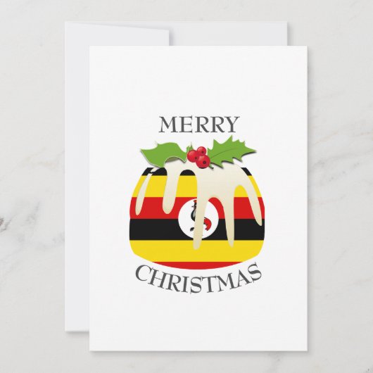 UGANDA FLAG | Kerstmis | Festief Feestdagenkaart (Voorkant)