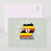 Uganda Flag Map 2.0 Briefkaart (Voorkant / Achterkant)