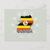 Uganda Flag Map 2.0 Briefkaart (Voorkant)