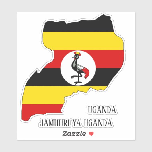 Uganda Flag Map Patriotic Sticker (Vel)