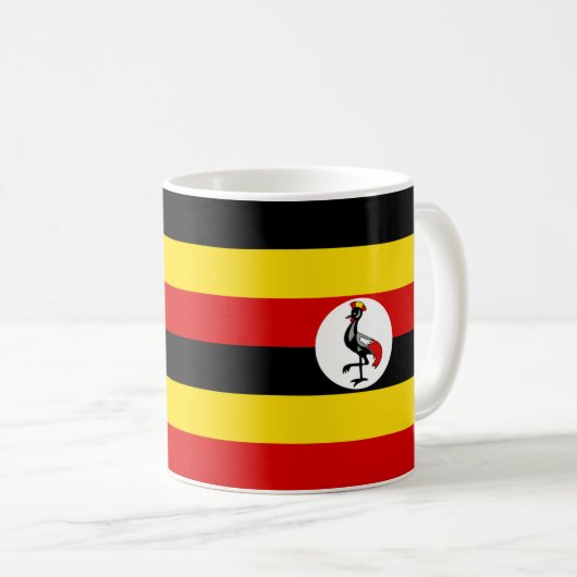 "Uganda Flag Mok - Bold National Pride Ceramic Cof (Voorkant rechts)