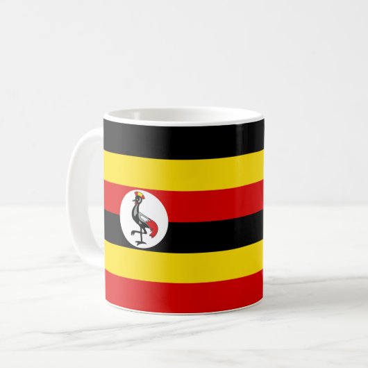 "Uganda Flag Mok - Bold National Pride Ceramic Cof (Voorkant links)