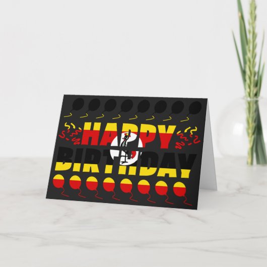 Uganda Flag Patriotic Birthday Kaart (Voorkant)