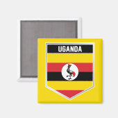 Uganda Flag Shield Magneet (Voorkant / Achterkant)