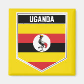 Uganda Flag Shield Magneet (Voorkant)