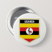 Uganda Flag Shield Ronde Button 7,6 Cm (Voorkant /achterkant)