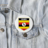 Uganda Flag Shield Ronde Button 7,6 Cm (In situ)