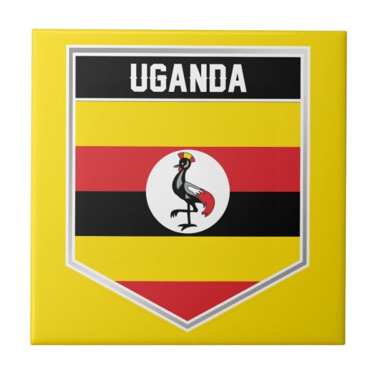 Uganda Flag Shield Tegeltje (Voorkant)