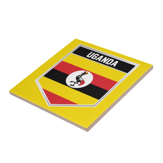 Uganda Flag Shield Tegeltje (Zijkant)