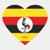 Uganda Flag Splendid Patriotic Hart Sticker (Voorkant)