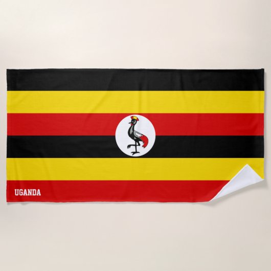 Uganda Flag Splendid Patriotic Strandlaken (Voorkant)