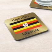 Uganda Flag+Text Onderzetter (Linkerzijde)