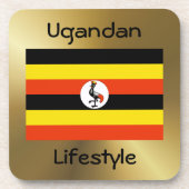 Uganda Flag+Text Onderzetter (Voorkant)