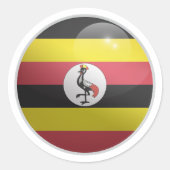 Uganda Glossy Circle Flag Ronde Sticker (Voorkant)