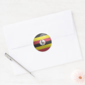Uganda Glossy Circle Flag Ronde Sticker (Envelop)