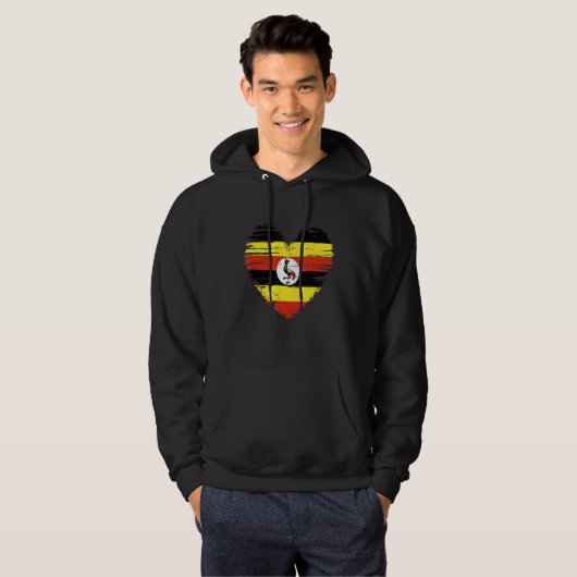 Uganda Heart Ugandan Flag Ugandan Pride Hoodie (Voorkant volledig)
