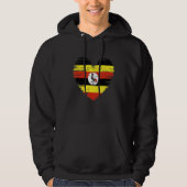 Uganda Heart Ugandan Flag Ugandan Pride Hoodie (Voorkant)