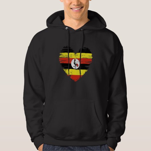 Uganda Heart Ugandan Flag Ugandan Pride Hoodie (Voorkant)