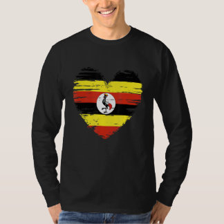 Uganda Heart Ugandan Flag Ugandan Pride T-shirt