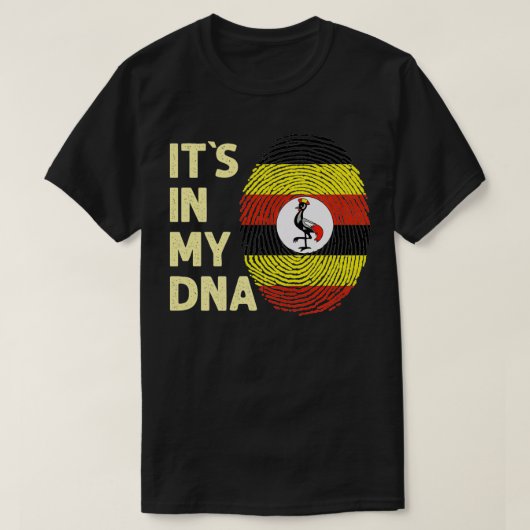 Uganda in mijn DNA Ugandese vlaggenteam Uganda red T-shirt (Design voorkant)