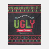 Uganda kerstkeuken Nordic Knit Fun Chalkboard Fleece Deken (Voorkant)
