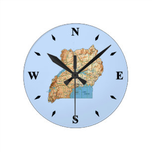 Uganda Map Clock Ronde Klok