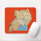Uganda Map Mousepad Muismat (Met muis)
