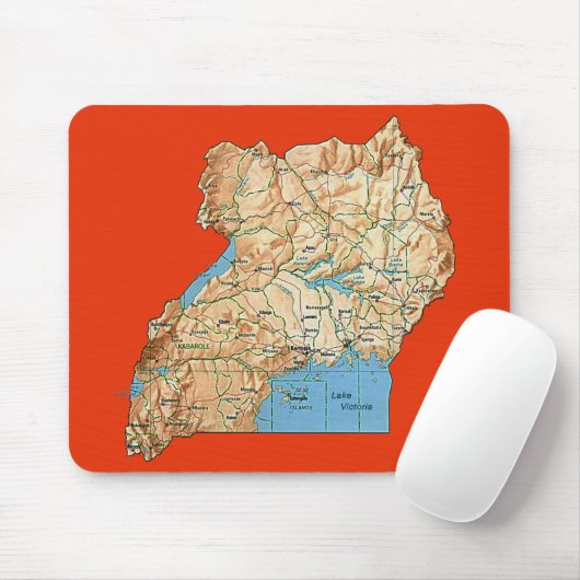 Uganda Map Mousepad Muismat (Met muis)