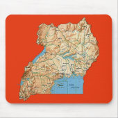 Uganda Map Mousepad Muismat (Voorkant)