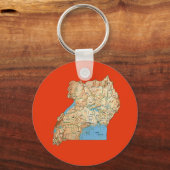 Uganda Map Sleutelhanger (Voorkant)