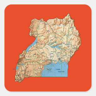 Uganda Map Sticker