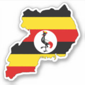 Uganda map Sticker Flag for Laptop Book… (Voorkant)