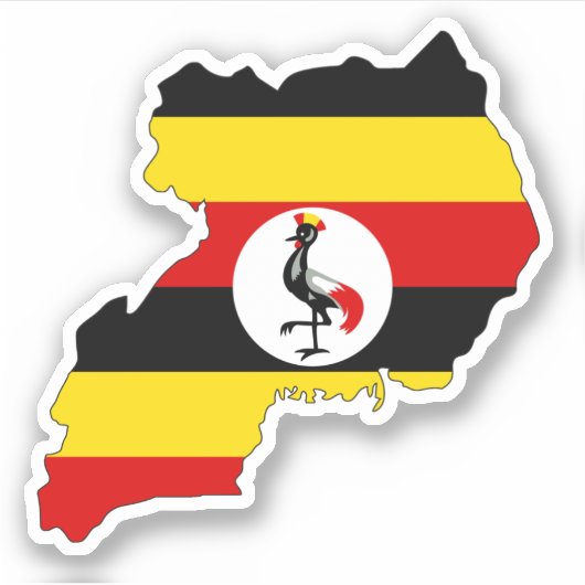 Uganda map Sticker Flag for Laptop Book… (Voorkant)