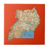 Uganda Map Tile Tegeltje (Voorkant)