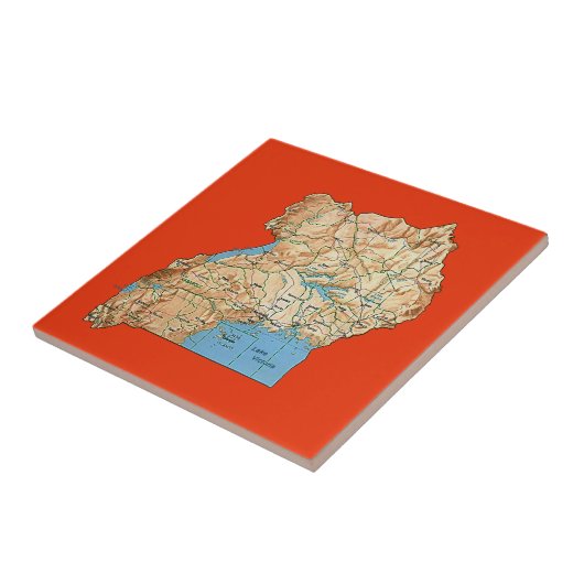 Uganda Map Tile Tegeltje (Zijkant)