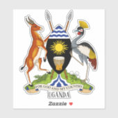 Uganda - nationaal wapenschild patriottisch sticker (Vel)