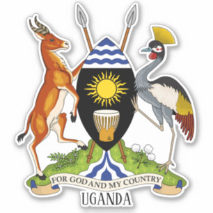 Uganda - nationaal wapenschild patriottisch sticker
