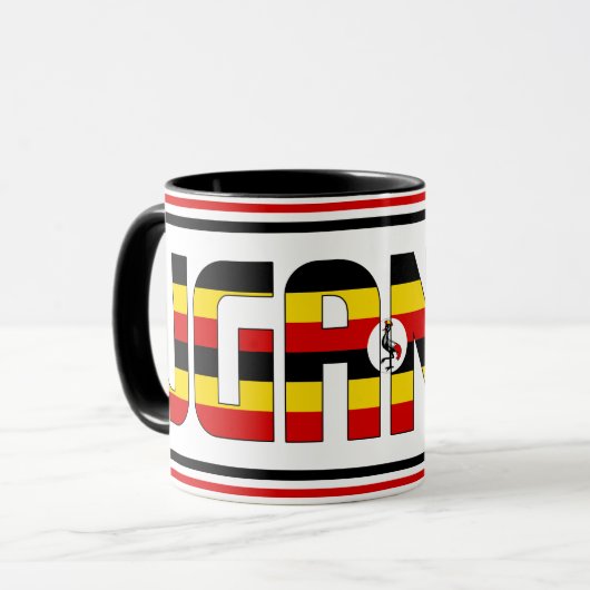 Uganda National Flag Patriotic Coffee Mok (Voorkant links)