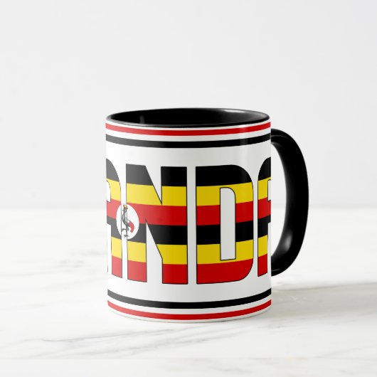 Uganda National Flag Patriotic Coffee Mok (Voorkant rechts)