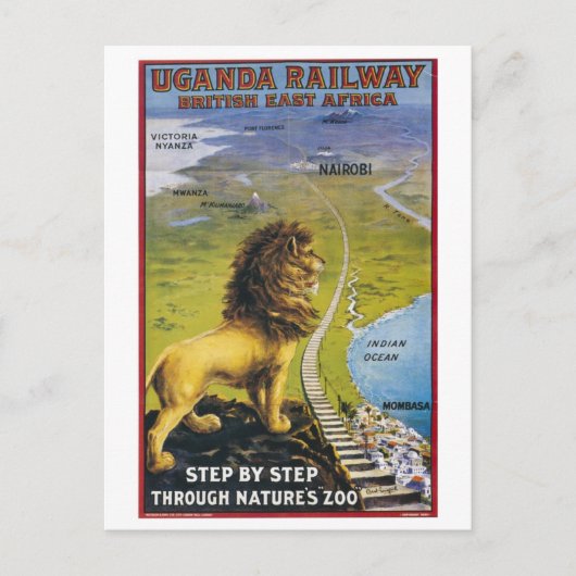 Uganda Railway, British East Africa Briefkaart (Voorkant)