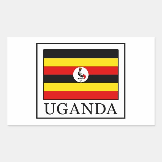 Uganda Rechthoekige Sticker (Voorkant)