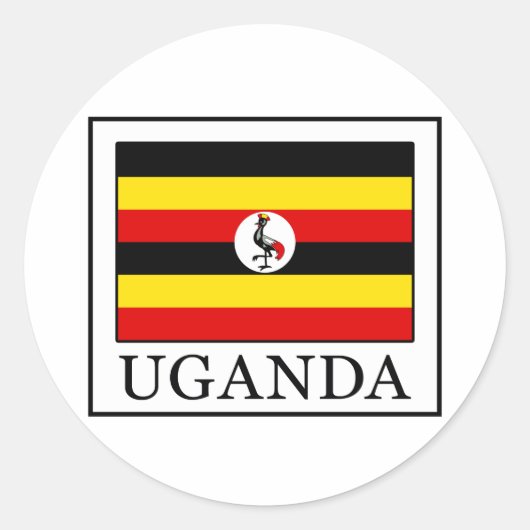 Uganda Ronde Sticker (Voorkant)