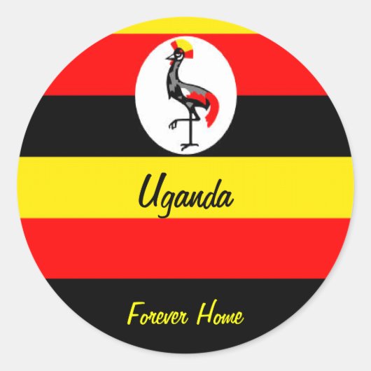 Uganda Ronde Sticker (Voorkant)