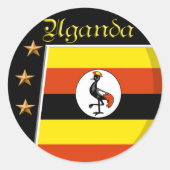 Uganda Ronde Sticker (Voorkant)