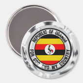 Uganda Round Emblem Magneet (Voorkant / Achterkant)