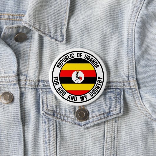 Uganda Round Emblem Ronde Button 7,6 Cm (In situ)