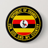 Uganda Round Emblem Ronde Button 7,6 Cm (Voorkant)