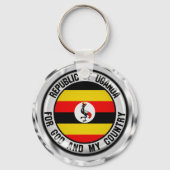 Uganda Round Emblem Sleutelhanger (Voorkant)